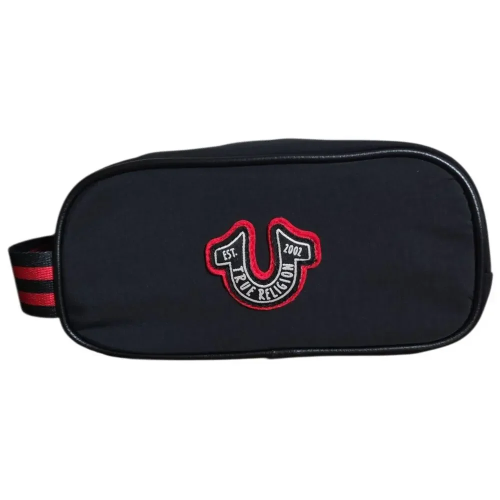 True Religion Toiletry Bag Grooming Dopp Kit Travel Shave Cosmetic Case Penn Blk